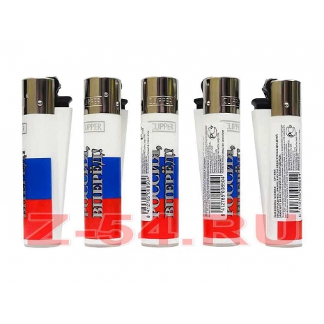 Зажиг. Clipper кремн. Флаг России (CL3A303RU)  1*48*100